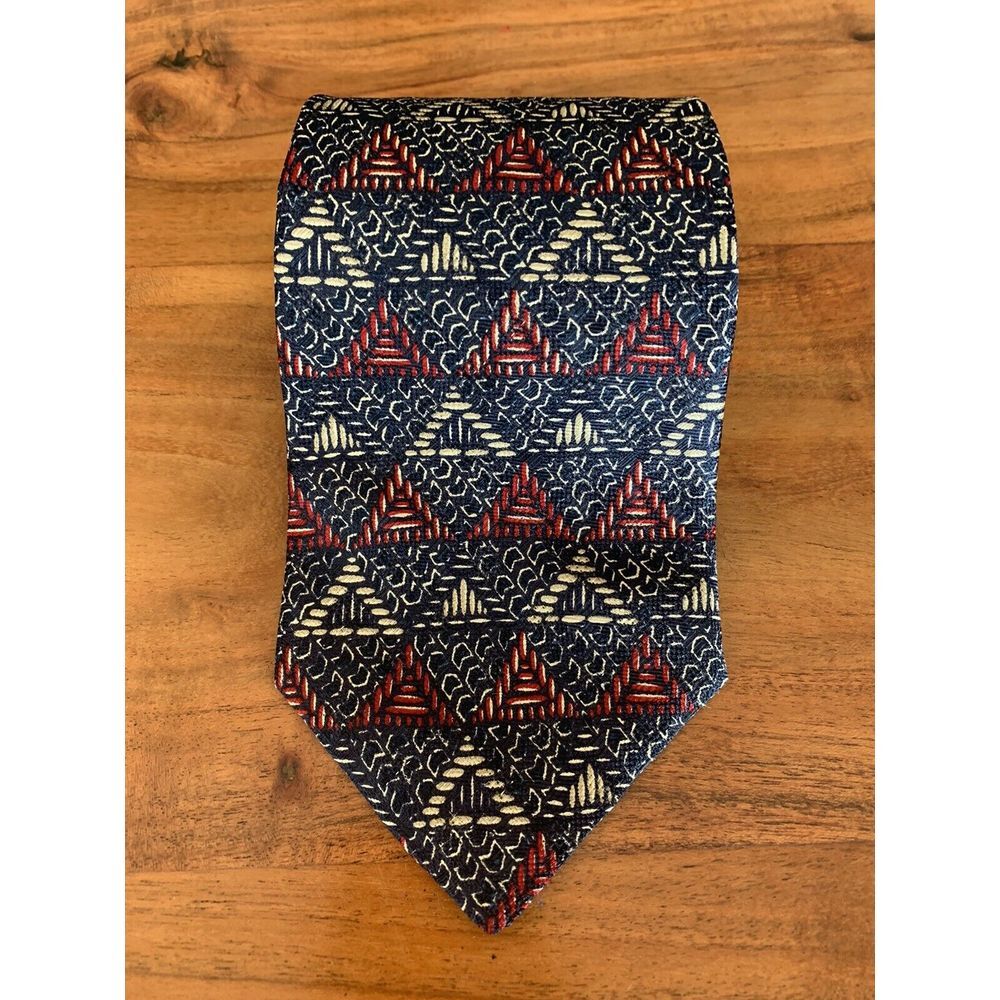 Bugatti 100% Silk Geometric Tie Made in USA